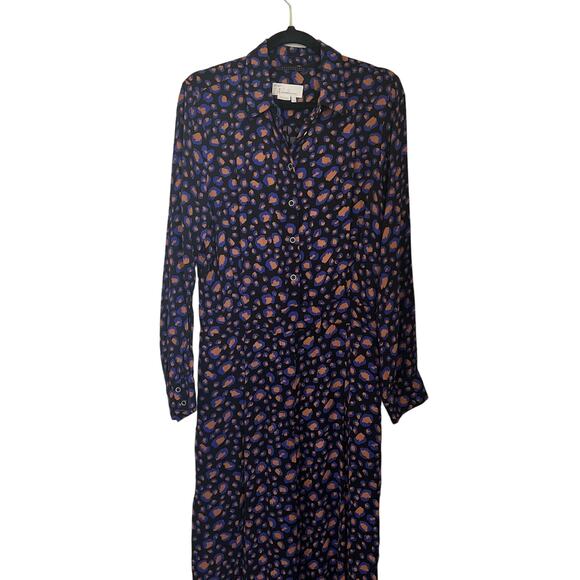 Anthropologie Women's Wide Leg Jumpsuit Size 12 Loveland Sapphire Button Front - Picture 5 of 14